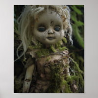 Horror Creepy Doll in the Forest