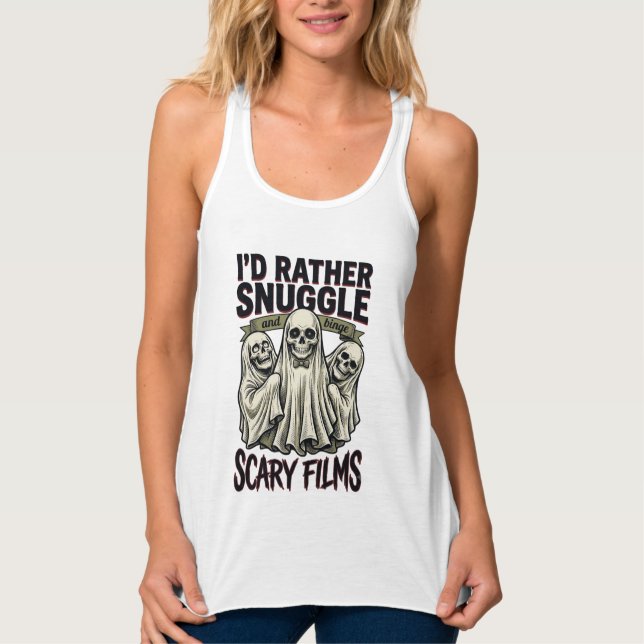 Horror Cuddle Shirt Funny Skull Ghost Movie Night  (Front)
