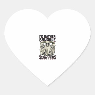 Horror Cuddle Shirt Funny Skull Ghost Movie Night Heart Sticker