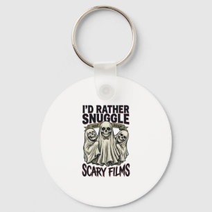 Horror Cuddle Shirt Funny Skull Ghost Movie Night Key Ring