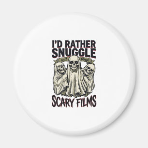 Horror Cuddle Shirt Funny Skull Ghost Movie Night  Magnet