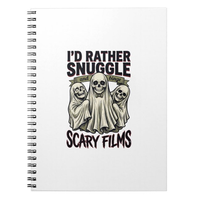 Horror Cuddle Shirt Funny Skull Ghost Movie Night  Notebook (Front)