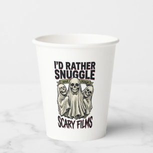 Horror Cuddle Shirt Funny Skull Ghost Movie Night Paper Cups