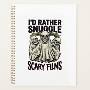 Horror Cuddle Shirt Funny Skull Ghost Movie Night  Planner