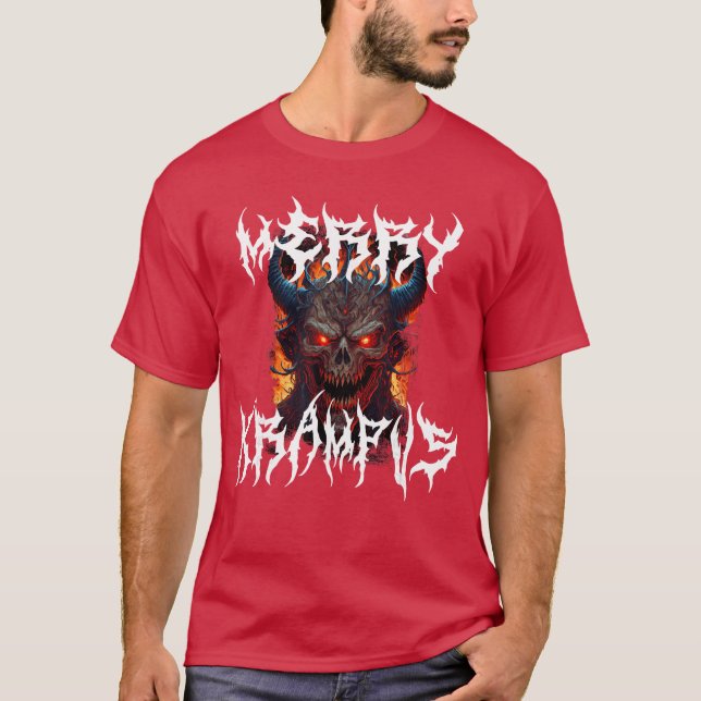 Horror Dmoneufel Frau Kramperl Outfit Maske Merry  T-Shirt (Front)