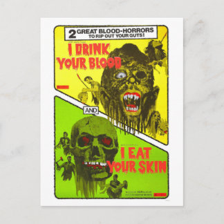 HORROR DOUBLE FEATURE POSTCARD