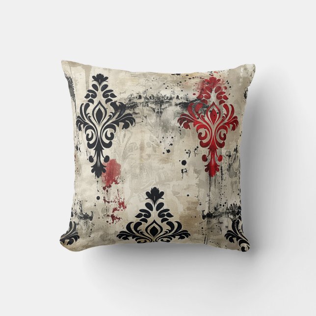 Horror Escape Room Royal Damask Blood Stain Cushion (Front)