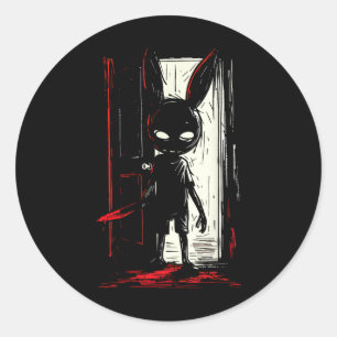 Horror Evil Bunny Rabbit Slasher Creepy Door Alt G Classic Round Sticker