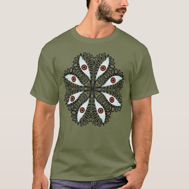Horror Evil Eyes Weird Trippy T-Shirt (Front)
