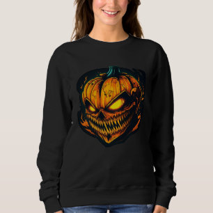 Horror Evil Pumpkin Nightmare Scary Terrifying Hal Sweatshirt