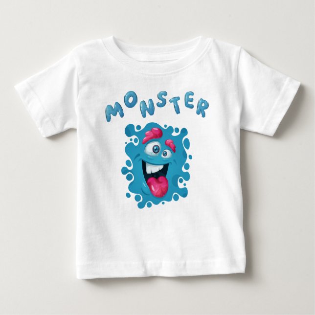 Horror Expressions Funny Monster Faces Baby T-Shirt (Front)