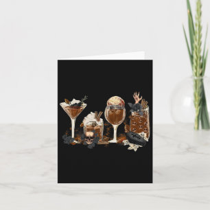 Horror Fall Coffee Halloween Pumpkin Spice Autumn Card