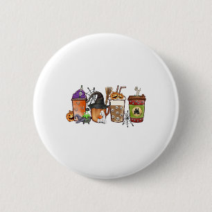 Horror Fall Coffee Latte Pumpkin Spice Iced Hallow 6 Cm Round Badge