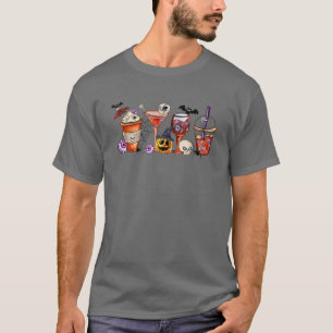 Horror Fall Coffee Pumpkin Spice Latte Iced Autumn T-Shirt