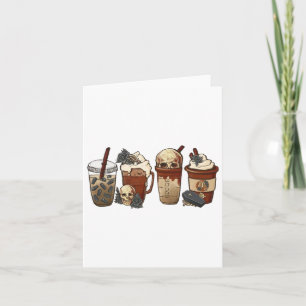 Horror Fall Coffee Pumpkin Spice Latte Iced Hallow Card