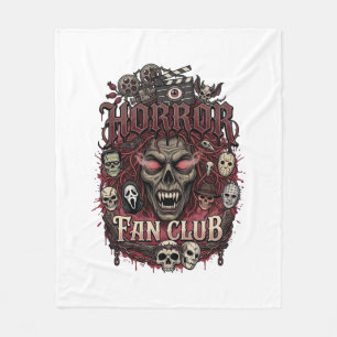 Horror Fan Club Halloween Demon Face Skulls Film R Fleece Blanket