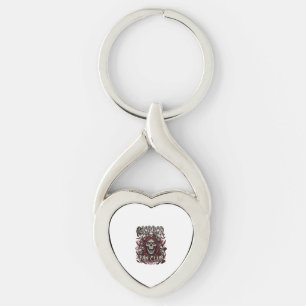 Horror Fan Club Halloween Screaming Skull Red Hood Key Ring