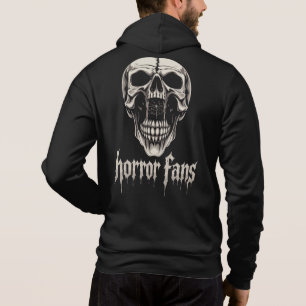 Horror Fans Skull Edgy Gothic Streetwear Zip-Up Ho Hoodie