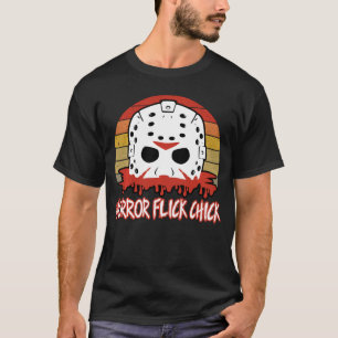 Horror Flick Chick Womens 80s Slasher Horror Movie T-Shirt