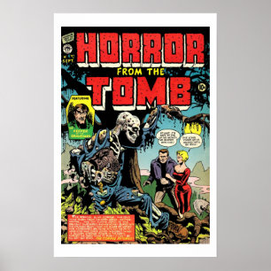 Horror From Tomb Vintage Comic Book Cover Poster
