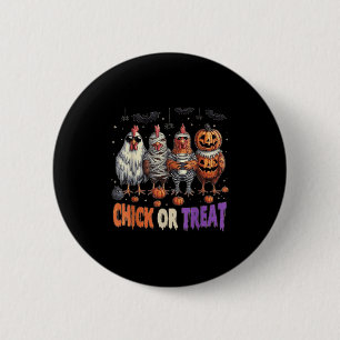 Horror Funny Chick Or Treat Chickens Ghost Witchy 6 Cm Round Badge