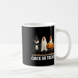 Horror Funny Chick Or Treat Chickens Ghost Witchy Coffee Mug