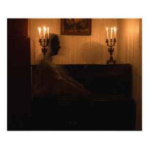Horror ghosts in room. dancing couple photo print