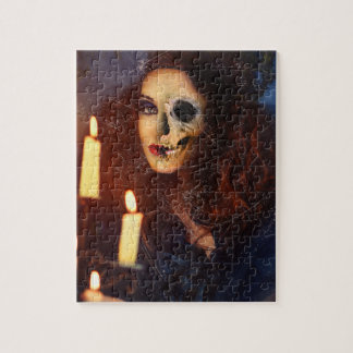 Horror Girl Candle Freak Creepy Horror Jigsaw Puzzle