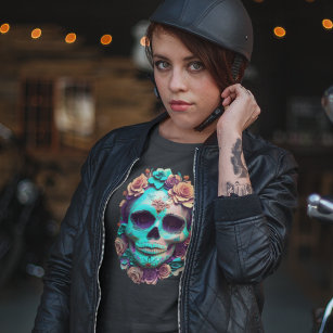 Horror Gothic Mexican Day Of Dead Candy Skull T-Shirt