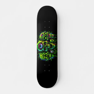 Horror Graffiti Fluorescent skulls Skateboard