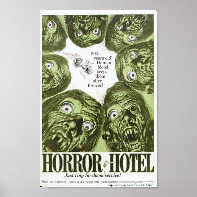 "Horror Hotel" or "City of The Dead" Movie Poster (Front)