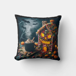 horror house in candy colorful with hot chocolate  cushion