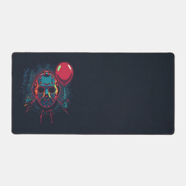 Horror Icons Neon Pixel Art Desk Mat (Front)