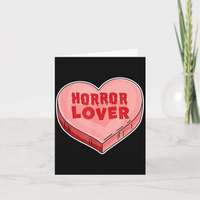 Horror Lover Candy Heart Valentines Day Halloween  Card (Front)