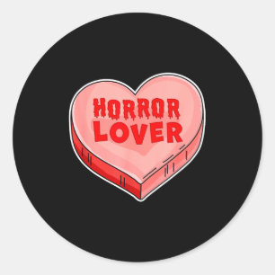 Horror Lover Candy Heart Valentines Day Halloween Classic Round Sticker