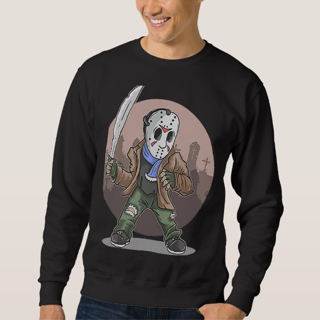 Horror Mask  Halloween Nightmare Sweatshirt (Front)