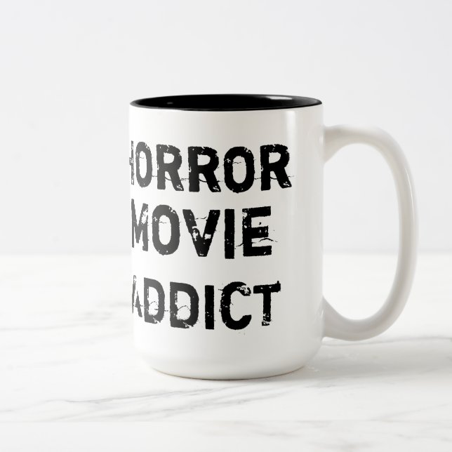 Horror Movie Addict White Mug (Right)