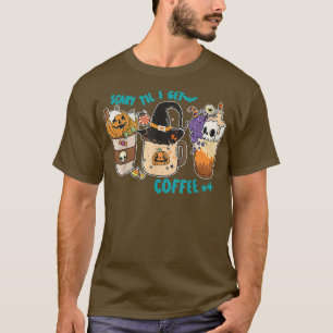 Horror Movie And Coffee Halloween Spooky Season Co T-Shirt