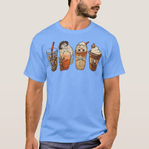 Horror Movie And Coffee Halloween Spooky Season Co T-Shirt