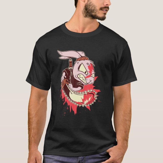 Horror Movie Apparel For Men Killer Rabbit Bad Bun T-Shirt (Front)