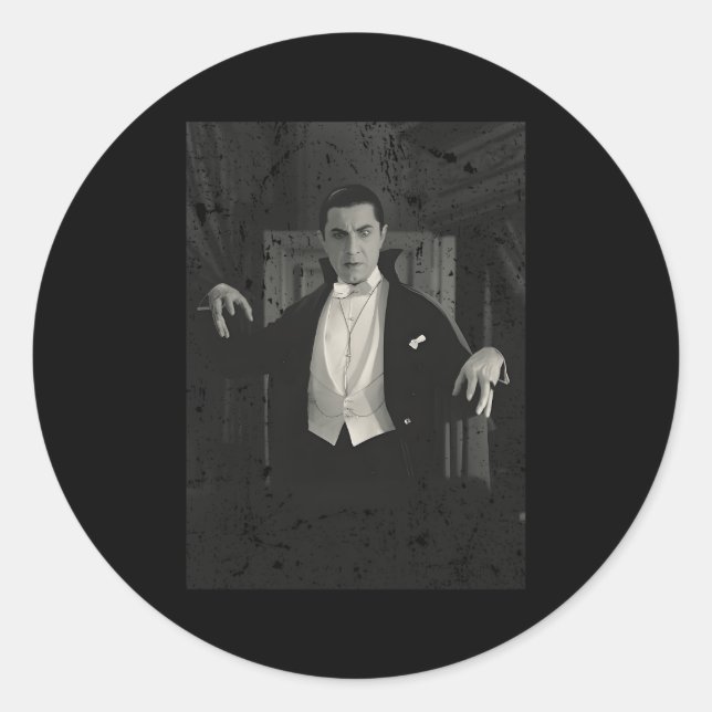 Horror Movie Monster Halloween Count Dracula Vampi Classic Round Sticker (Front)