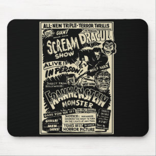 Horror Movie Monster Mummy Dracula Werewolf Mouse Pad