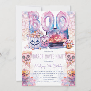 Horror Movie Night Halloween Sleepover Invitation