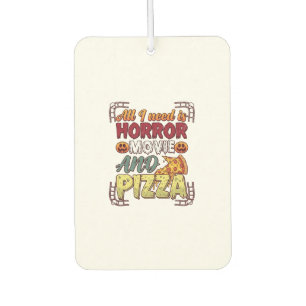 Horror Movie Pizza Halloween Pumpkin Skull Slice_1 Car Air Freshener