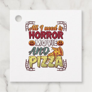 Horror Movie Pizza Halloween Pumpkin Skull Slice_1 Favour Tags
