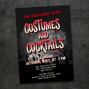 Horror Movie Poster Adult Halloween Party Invite
