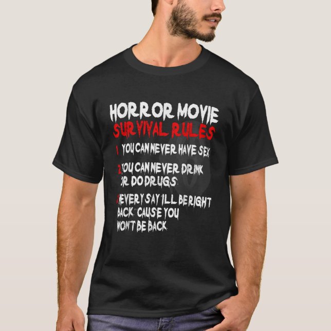 Horror Movie Rules 80s horror movie TShirt (Front)