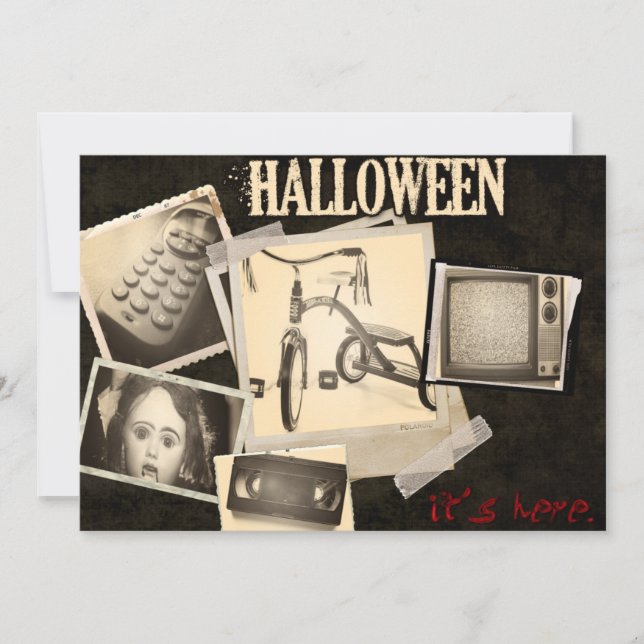 Horror Movie Staples Halloween Party Invitations (Front)