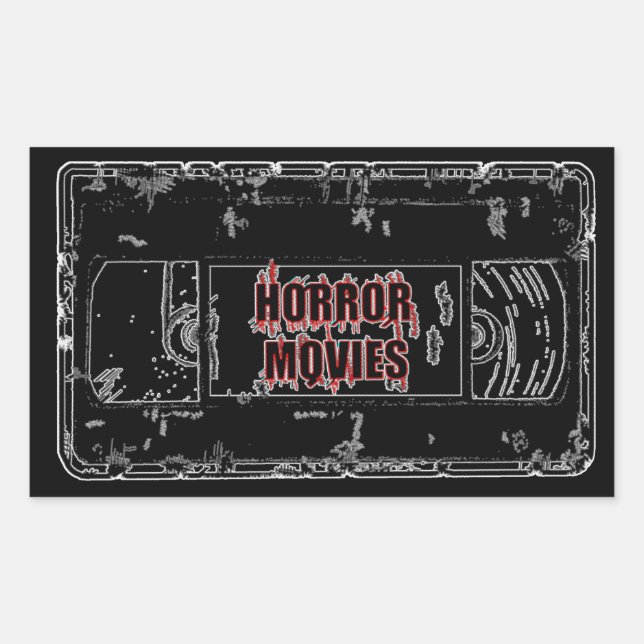 Horror Movies -Black Rectangular Sticker (Front)