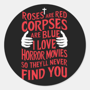 Horror Movies Lovers Halloween Scary Film  Classic Round Sticker